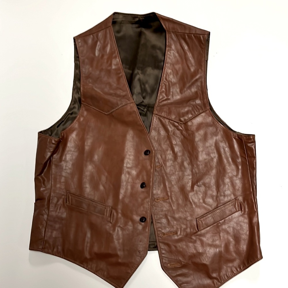 Vintage brown leather vest